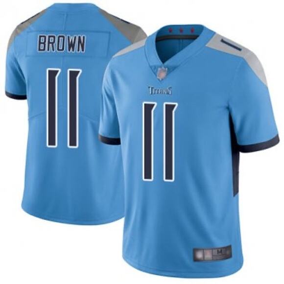 NWT! Nike Men's NFL Football Blue Tennessee Titans AJ Brown 11 Jersey - Size XXL - Picture 1 of 6